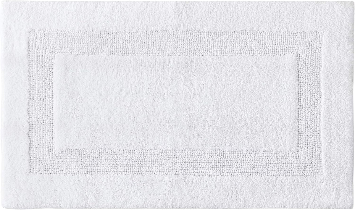 Bath Rug, 100% Cotton Soft & Absorbent Bath Mat, Reversible, Dorm Room Essentials, Long Branch Coconut