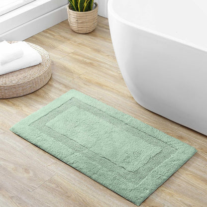 Bath Rug, 100% Cotton Soft & Absorbent Bath Mat, Reversible, Dorm Room Essentials, Long Branch Coconut