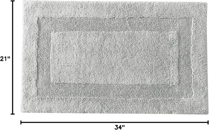 Bath Rug, 100% Cotton Soft & Absorbent Bath Mat, Reversible, Dorm Room Essentials, Long Branch Coconut