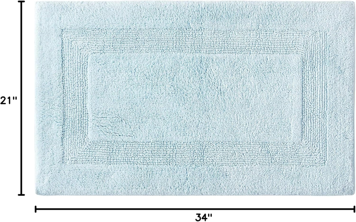 Bath Rug, 100% Cotton Soft & Absorbent Bath Mat, Reversible, Dorm Room Essentials, Long Branch Coconut