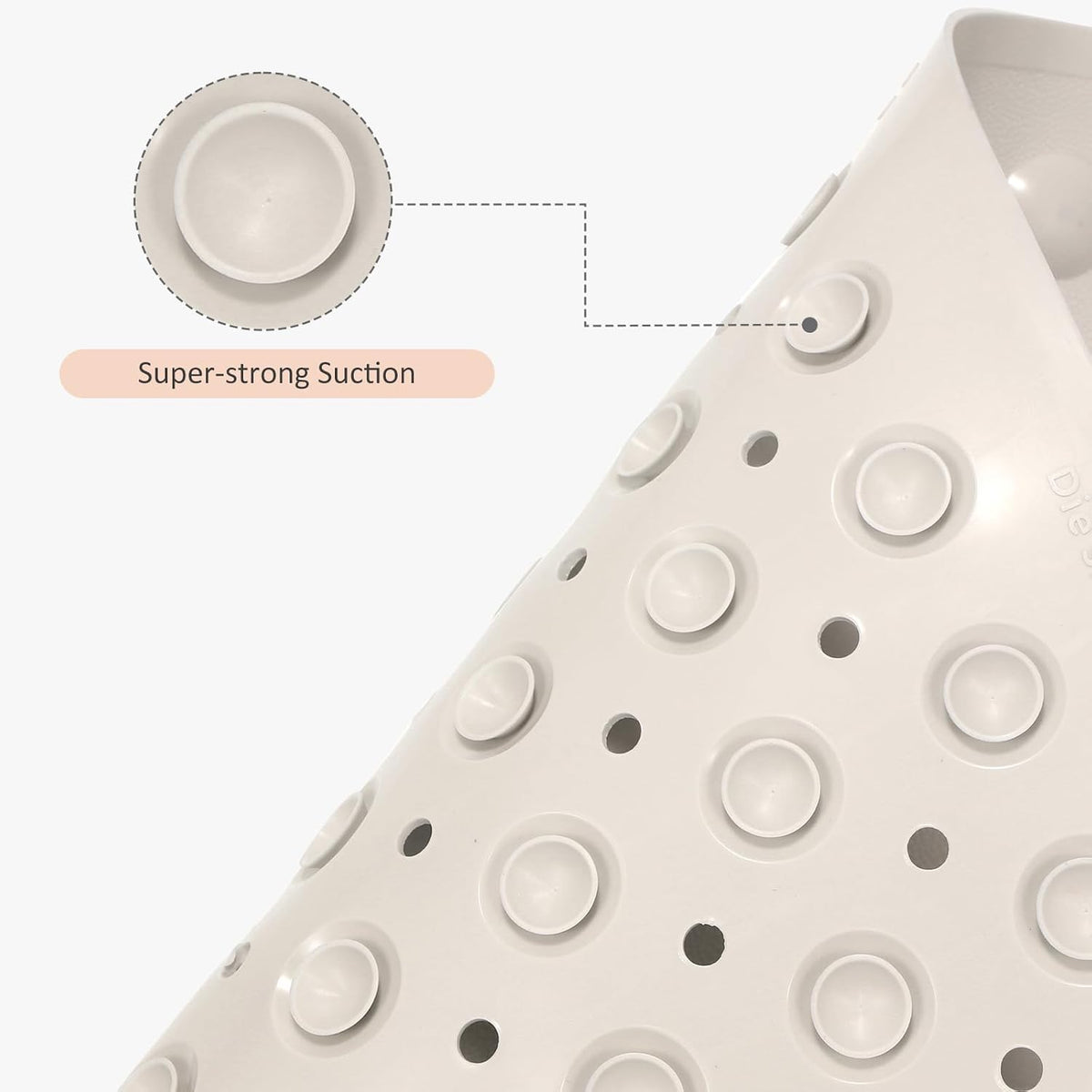 （TPE） Long Bathtub Mat Non Slip 39.5 x 16 Inch, Inside Shower Mats with Suction Cups & Drain Holes, Soft TPE Bath Mat for Tub, Quick-Drain Bathroom Floor Mats, Dark Gray