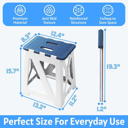 Folding Shower Stool - Foldable & Anti-Slip Shower Chair for Inside Shower - 330lbs Safety Waterproof Plastic Fold Up Shower Seat - Portable Travel Compact Bath Bench for Elderly, Handicap & Disabled