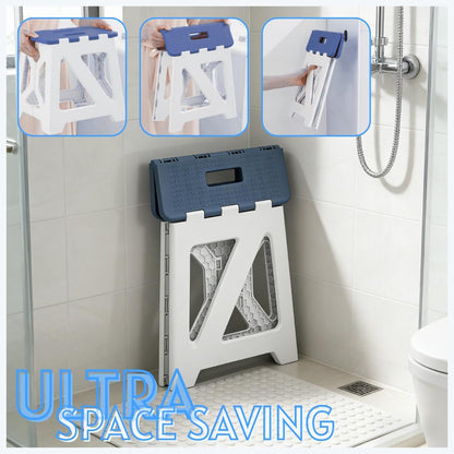 Folding Shower Stool - Foldable & Anti-Slip Shower Chair for Inside Shower - 330lbs Safety Waterproof Plastic Fold Up Shower Seat - Portable Travel Compact Bath Bench for Elderly, Handicap & Disabled