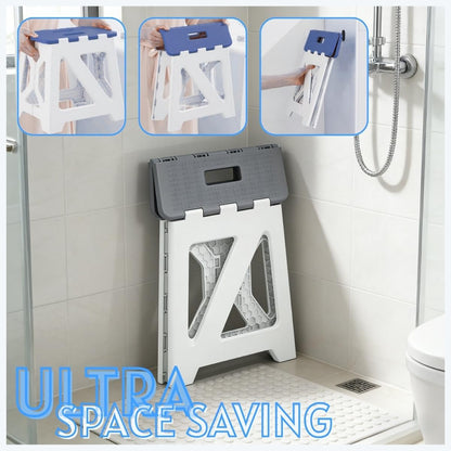 Folding Shower Stool - Foldable & Anti-Slip Shower Chair for Inside Shower - 330lbs Safety Waterproof Plastic Fold Up Shower Seat - Portable Travel Compact Bath Bench for Elderly, Handicap & Disabled