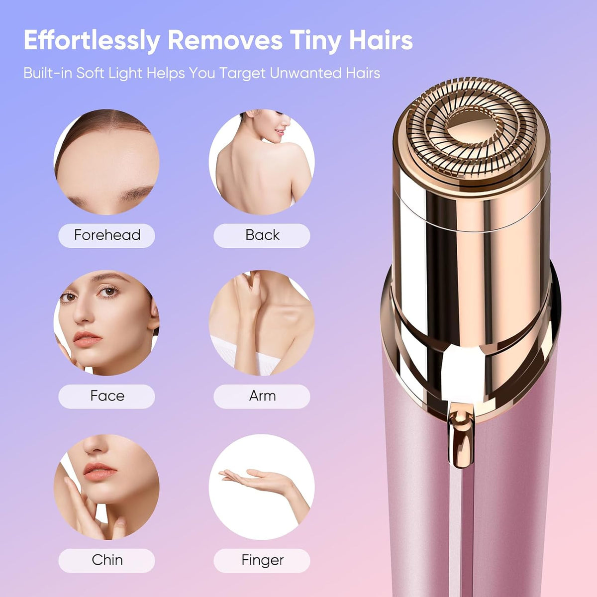 Flawless Facial Hair Remover for Women Painless Face Shaver -Mini Hair Remover, Electric Razor Shaver Portable Bikini Epilator for Lips, Chin, Armpit, Peach Fuzz, Fingers