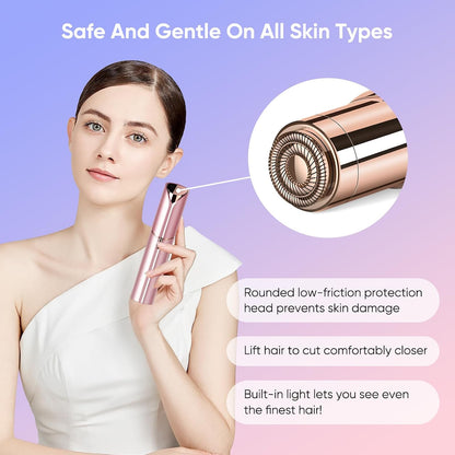Flawless Facial Hair Remover for Women Painless Face Shaver -Mini Hair Remover, Electric Razor Shaver Portable Bikini Epilator for Lips, Chin, Armpit, Peach Fuzz, Fingers