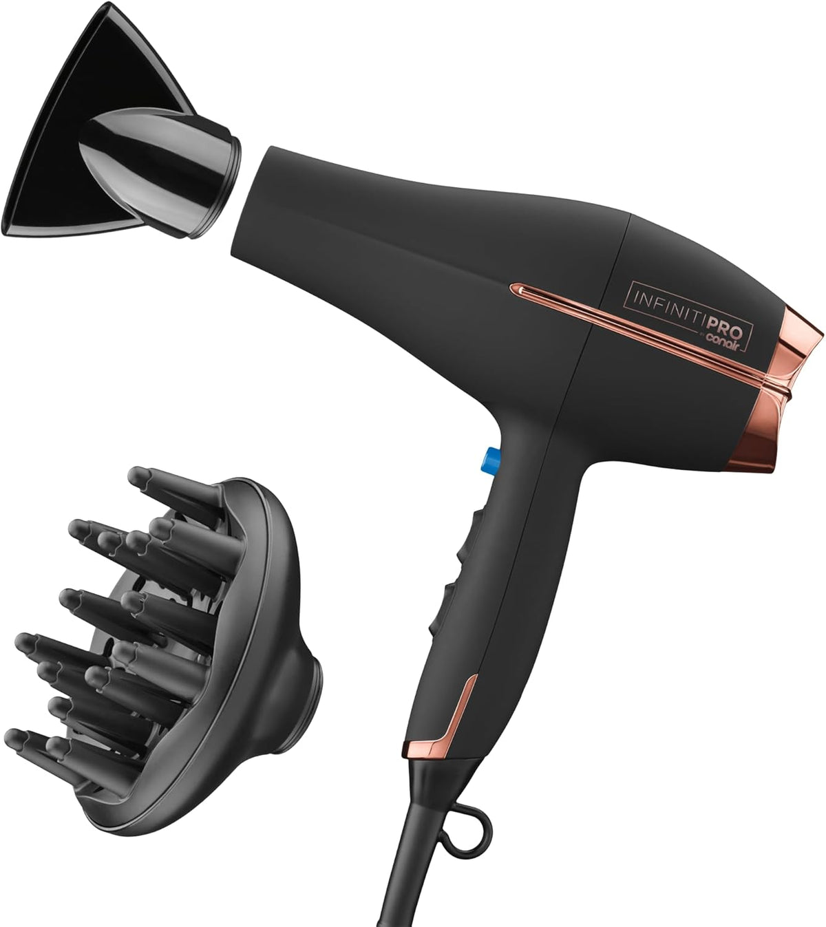 InfinitiPRO Hair Dryer with Diffuser & Concentrator, 1875W, Black