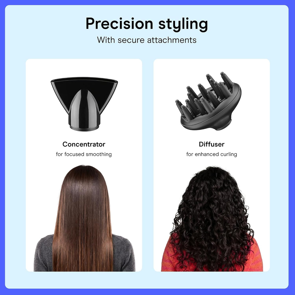 InfinitiPRO Hair Dryer with Diffuser & Concentrator, 1875W, Black