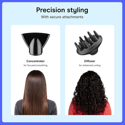 InfinitiPRO Hair Dryer with Diffuser & Concentrator, 1875W, Black