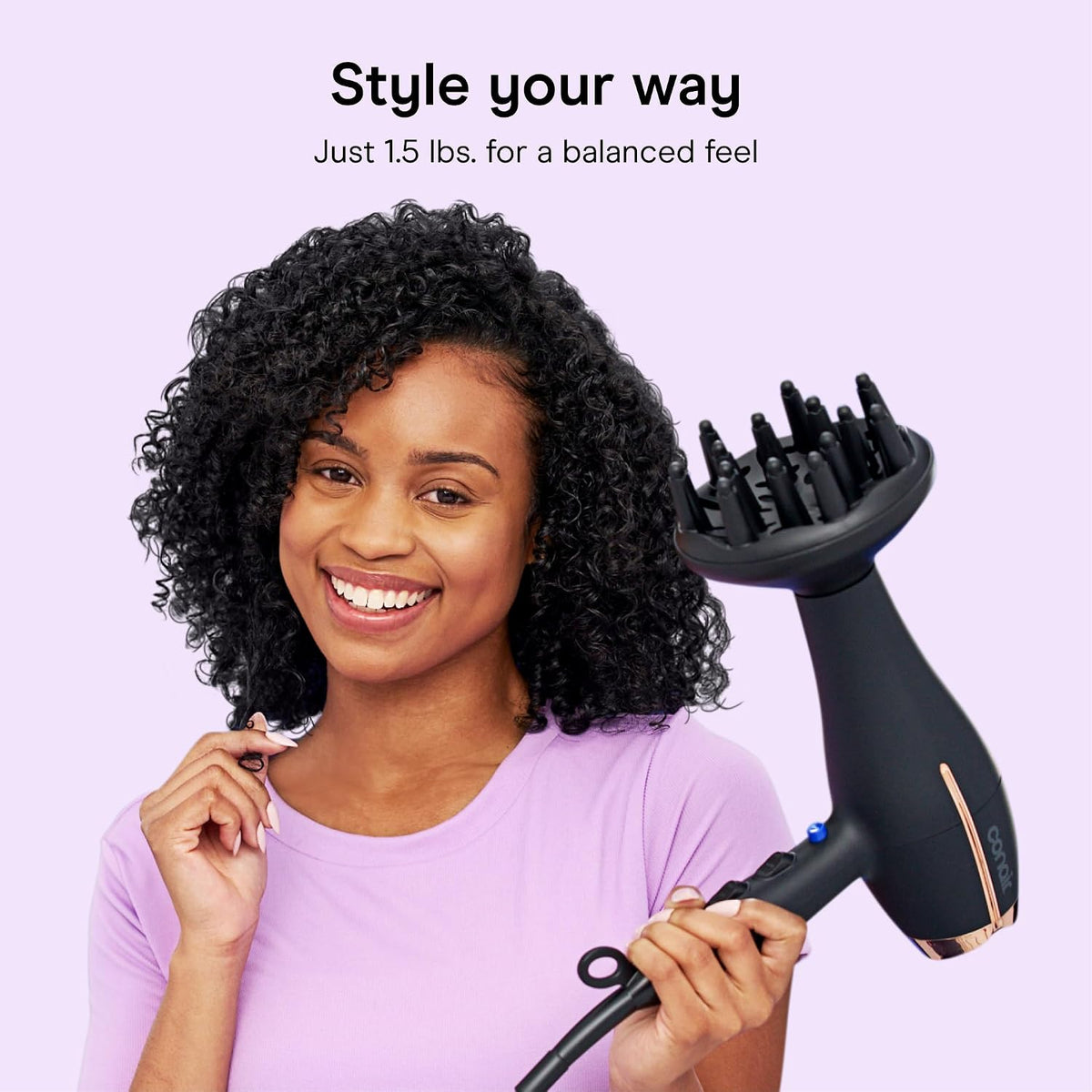 InfinitiPRO Hair Dryer with Diffuser & Concentrator, 1875W, Black