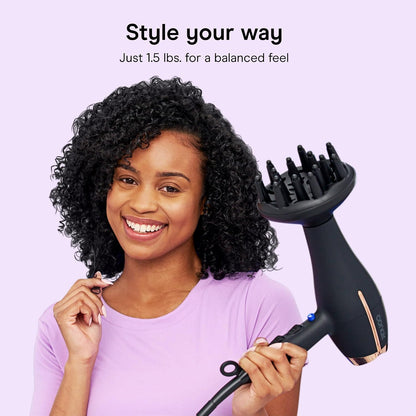 InfinitiPRO Hair Dryer with Diffuser & Concentrator, 1875W, Black