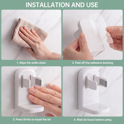 2-Pack Self Adhesive Electric Toothbrush Holder, White
