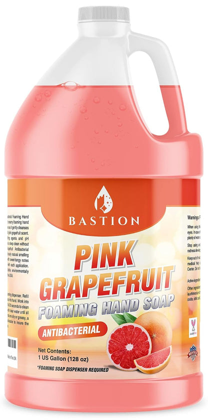 Pink Grapefruit Foaming Antibacterial Hand Soap Refill 1 Gallon (128 oz) Refreshing Pink Grapefruit Scent Bulk Hand Soap-Made In The USA.