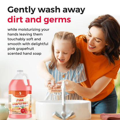 Pink Grapefruit Foaming Antibacterial Hand Soap Refill 1 Gallon (128 oz) Refreshing Pink Grapefruit Scent Bulk Hand Soap-Made In The USA.