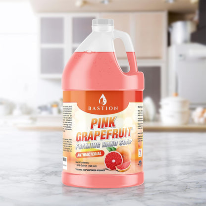 Pink Grapefruit Foaming Antibacterial Hand Soap Refill 1 Gallon (128 oz) Refreshing Pink Grapefruit Scent Bulk Hand Soap-Made In The USA.