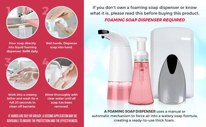 Pink Grapefruit Foaming Antibacterial Hand Soap Refill 1 Gallon (128 oz) Refreshing Pink Grapefruit Scent Bulk Hand Soap-Made In The USA.