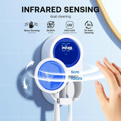 Upgraded Tooth Brush Holder for Bathroom 2.0 Infrared Sensing