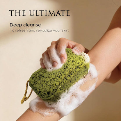 Spongentle Loofah Sponge for Shower and Bathing, Bath Sponge with Dual Texture, Shower Pouf for Gentle and Deep Exfoliation, Large Size Body Scrubber for Men & Women, PU Foam, 37% More Lather