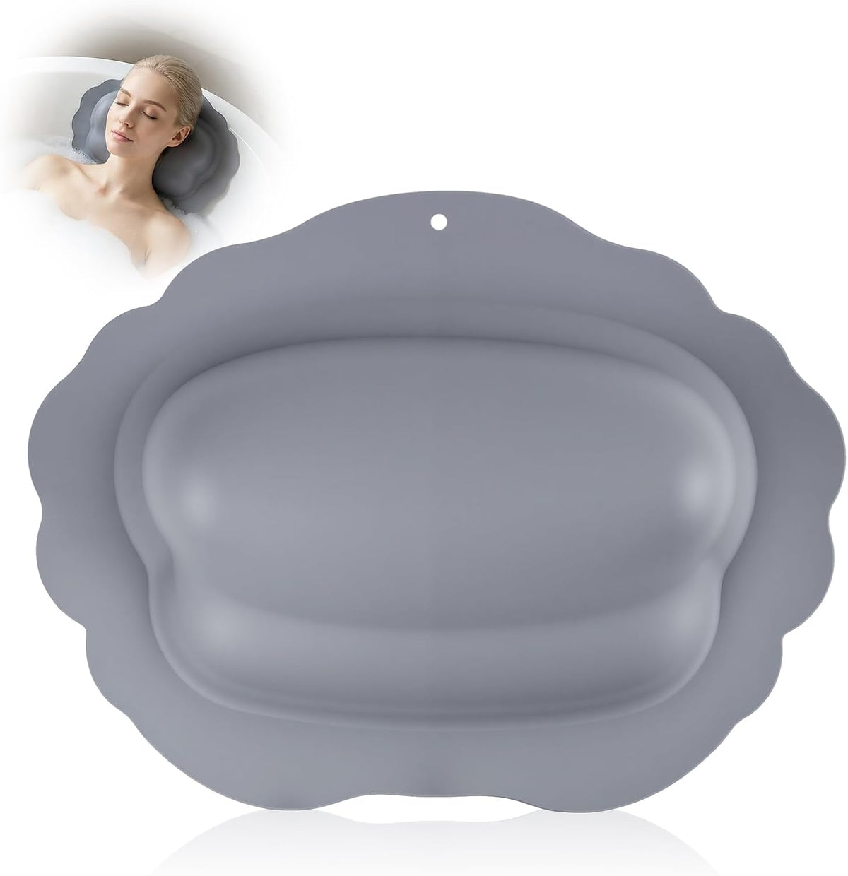 Silicone Bath Pillow for Tub Travel Inflatable Head Neck Support