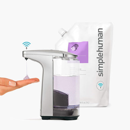 8 oz. Touch-Free Sensor Liquid Soap Pump Dispenser with Soap Sample, Brushed Nickel