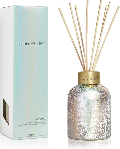 Reed Diffuser - Reed Diffuser Set Includes Scented Oil, Sticks, and Mercury Iridescent Glass Bottle - Home Decor Room Fresheners - Volcano (5.7 fl oz)