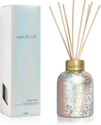 Reed Diffuser - Reed Diffuser Set Includes Scented Oil, Sticks, and Mercury Iridescent Glass Bottle - Home Decor Room Fresheners - Volcano (5.7 fl oz)
