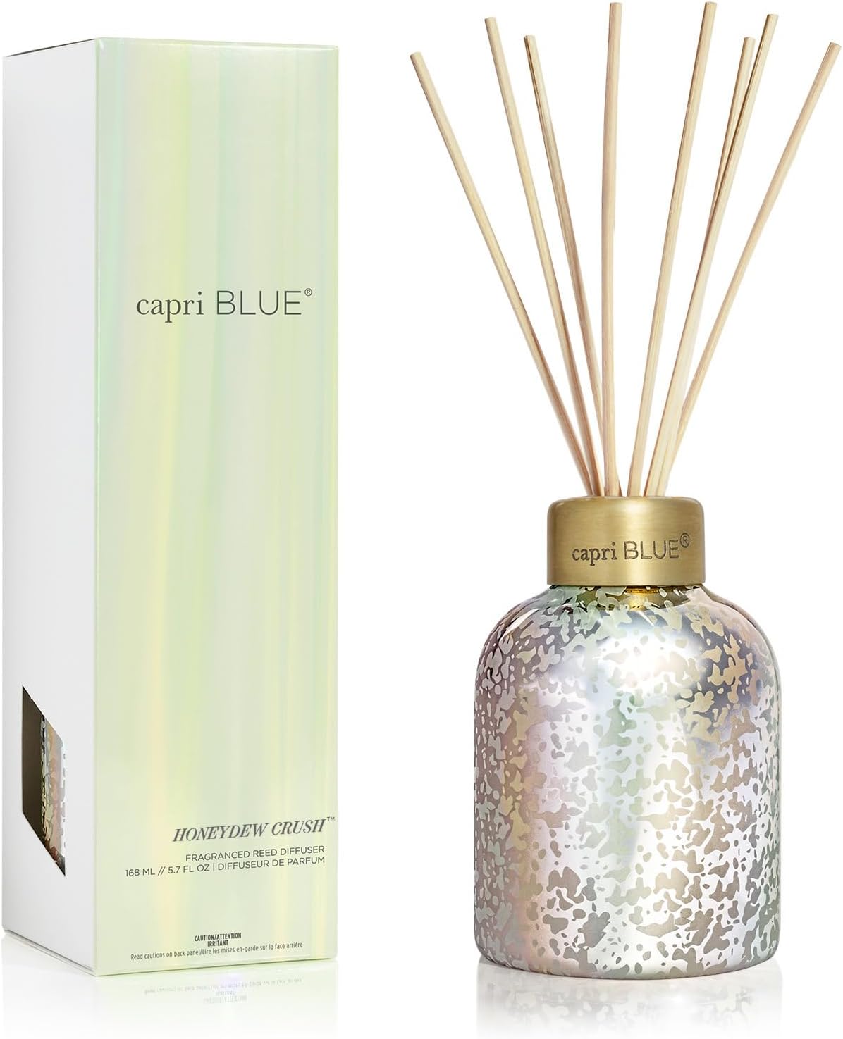 Reed Diffuser - Reed Diffuser Set Includes Scented Oil, Sticks, and Mercury Iridescent Glass Bottle - Home Decor Room Fresheners - Volcano (5.7 fl oz)