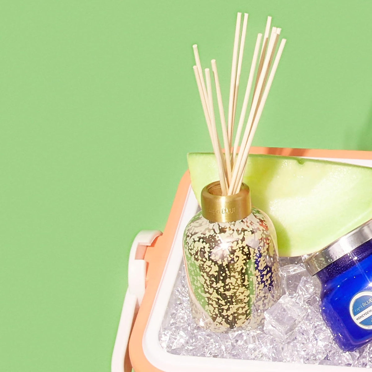 Reed Diffuser - Reed Diffuser Set Includes Scented Oil, Sticks, and Mercury Iridescent Glass Bottle - Home Decor Room Fresheners - Volcano (5.7 fl oz)