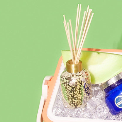 Reed Diffuser - Reed Diffuser Set Includes Scented Oil, Sticks, and Mercury Iridescent Glass Bottle - Home Decor Room Fresheners - Volcano (5.7 fl oz)