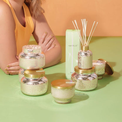Reed Diffuser - Reed Diffuser Set Includes Scented Oil, Sticks, and Mercury Iridescent Glass Bottle - Home Decor Room Fresheners - Volcano (5.7 fl oz)