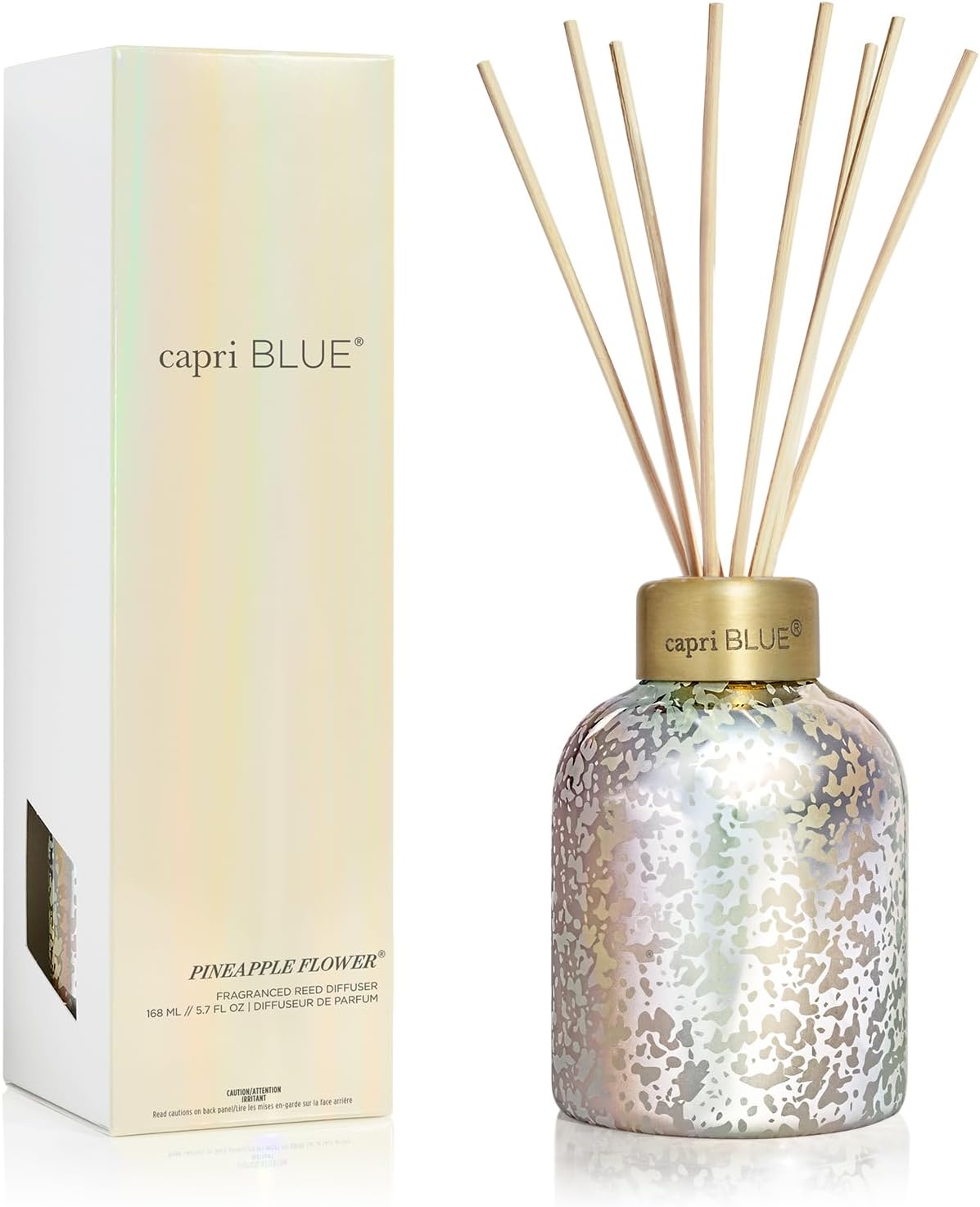 Reed Diffuser - Reed Diffuser Set Includes Scented Oil, Sticks, and Mercury Iridescent Glass Bottle - Home Decor Room Fresheners - Volcano (5.7 fl oz)