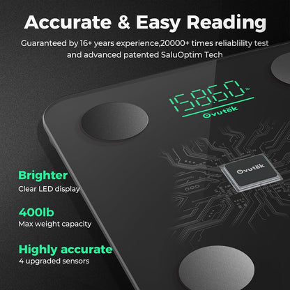 Smart Scale for Body Weight Digital Bathroom Scale with BMI Body Fat