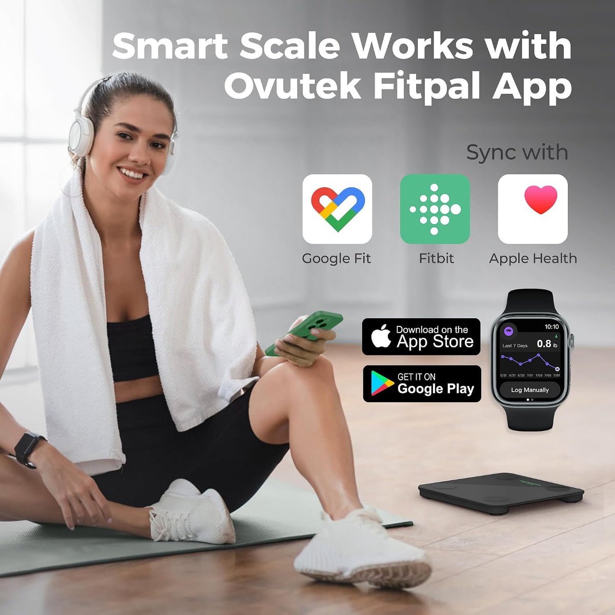 Smart Scale for Body Weight Digital Bathroom Scale with BMI Body Fat