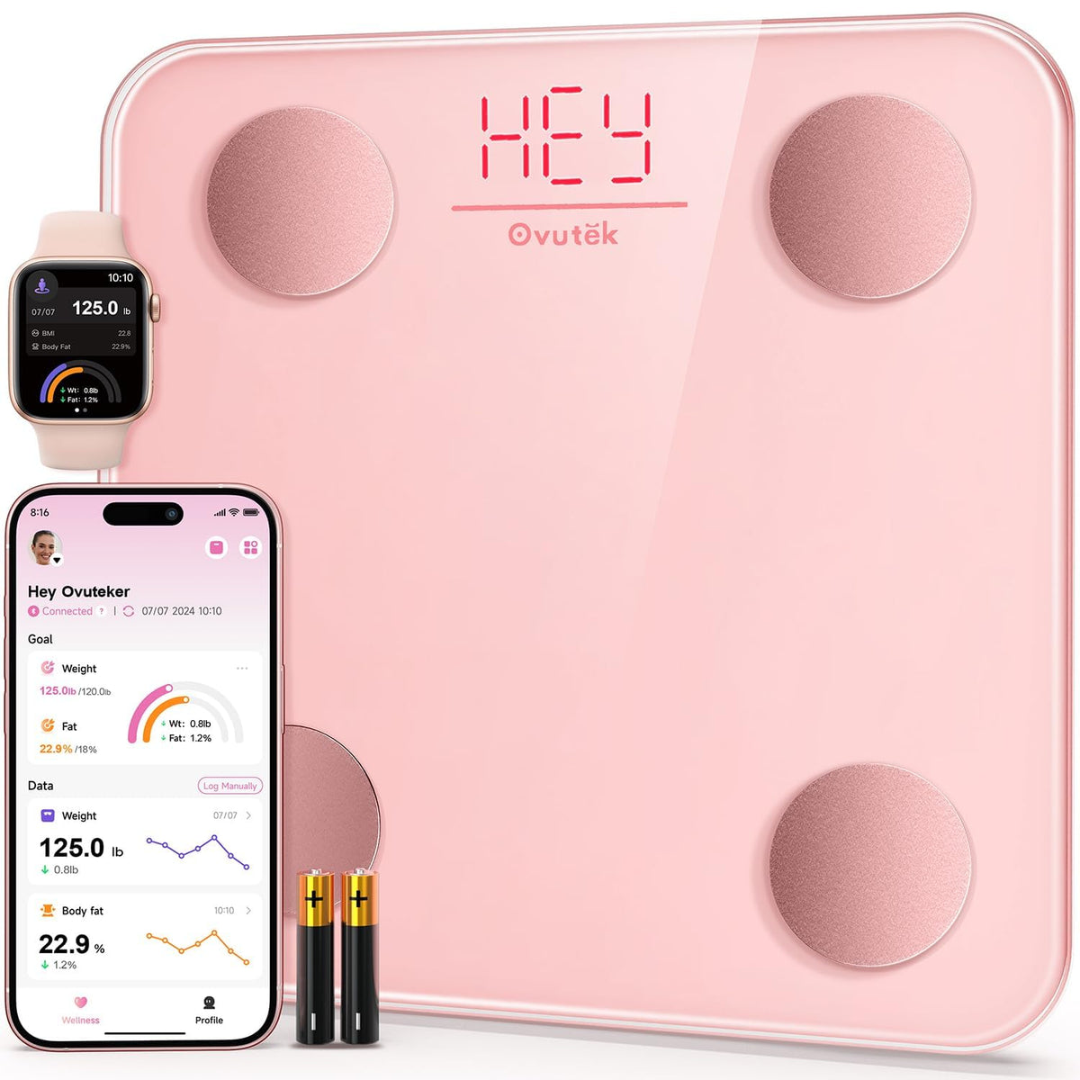 Smart Scale for Body Weight Digital Bathroom Scale with BMI Body Fat