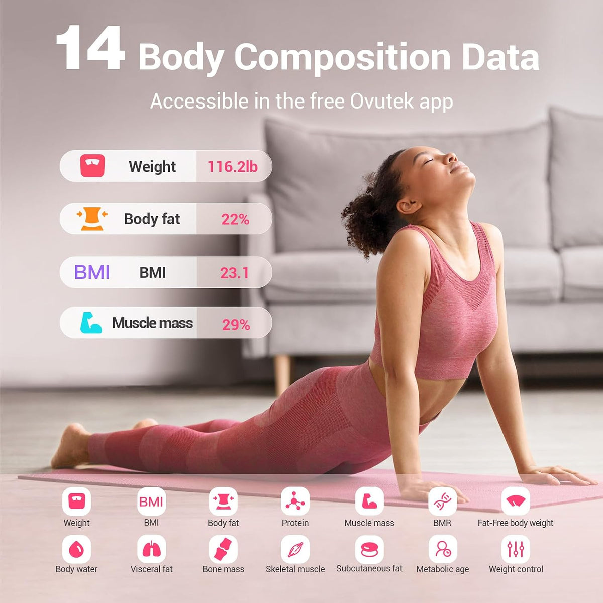 Smart Scale for Body Weight Digital Bathroom Scale with BMI Body Fat