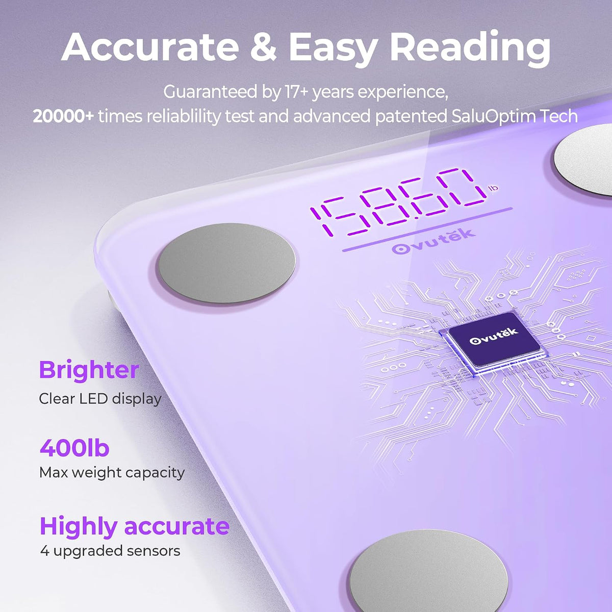 Smart Scale for Body Weight Digital Bathroom Scale with BMI Body Fat