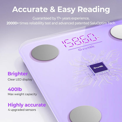 Smart Scale for Body Weight Digital Bathroom Scale with BMI Body Fat