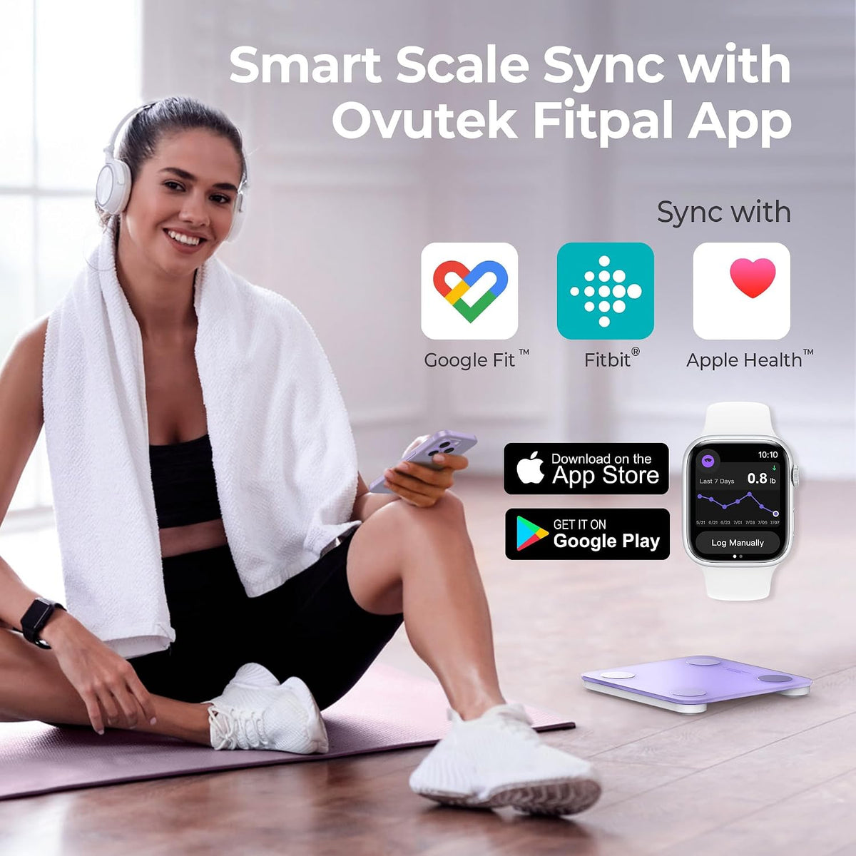 Smart Scale for Body Weight Digital Bathroom Scale with BMI Body Fat