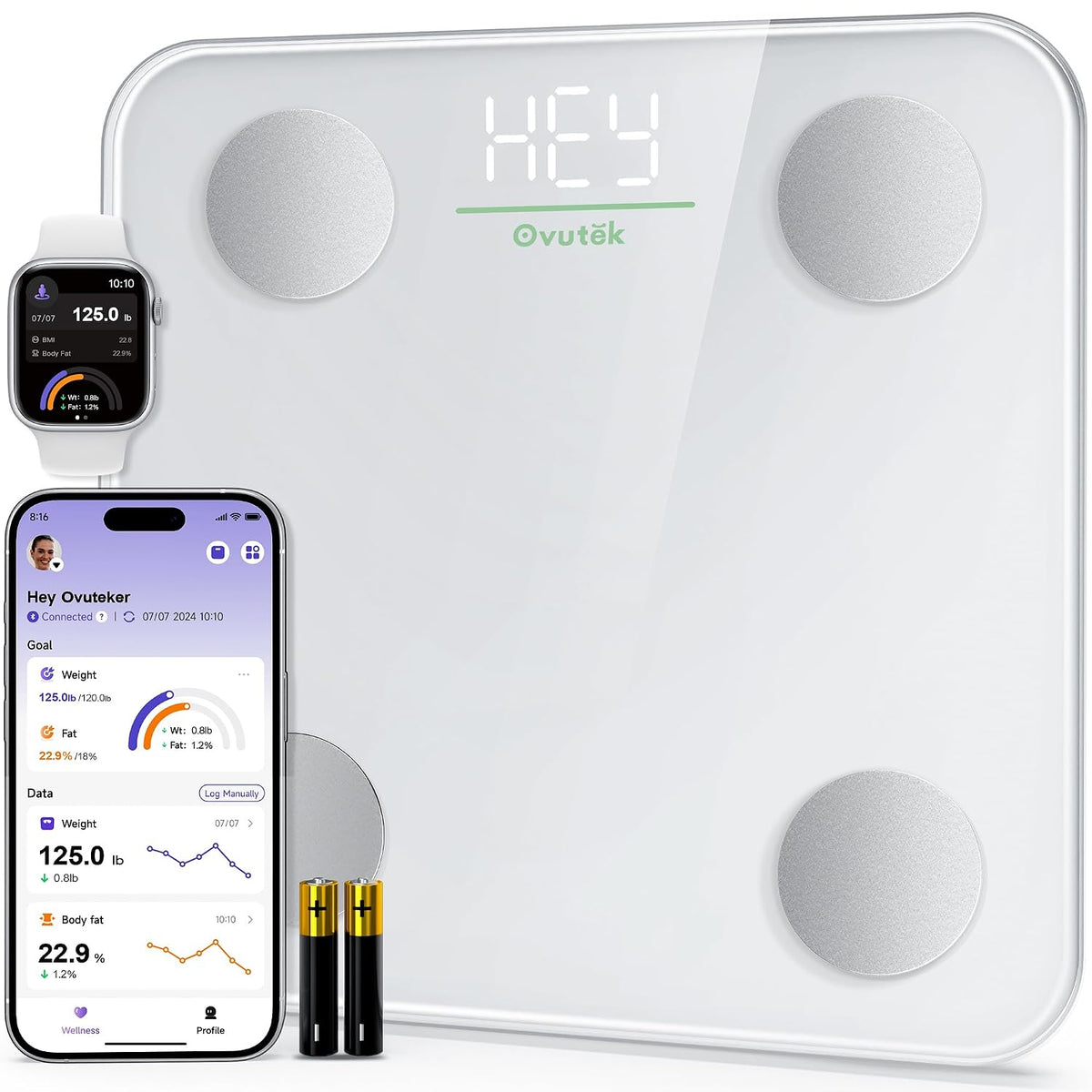 Smart Scale for Body Weight Digital Bathroom Scale with BMI Body Fat