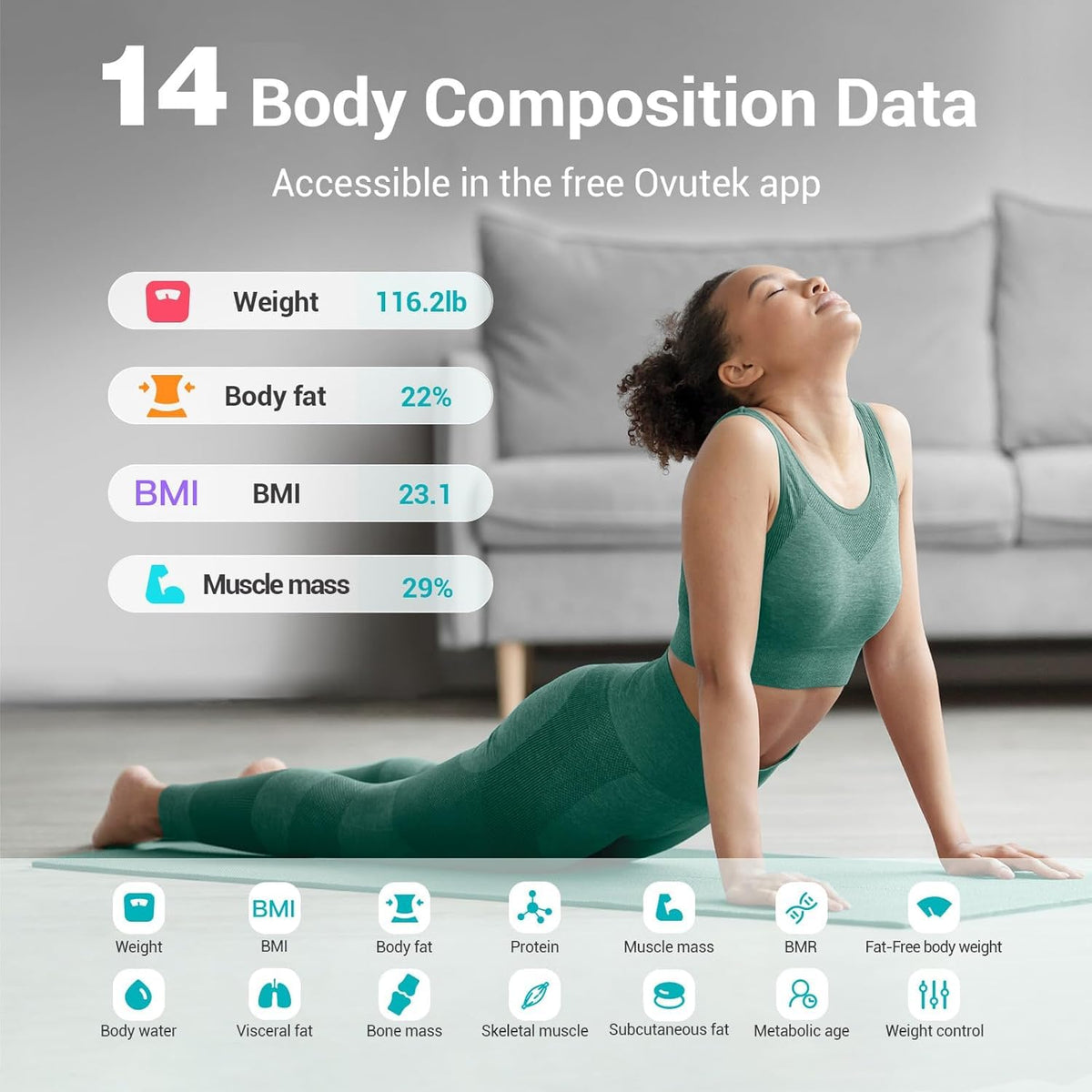 Smart Scale for Body Weight Digital Bathroom Scale with BMI Body Fat