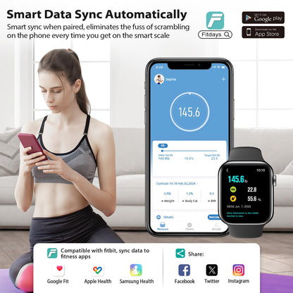 Smart Bathroom Scale for Body Weight and Fat, APP-Free Mode