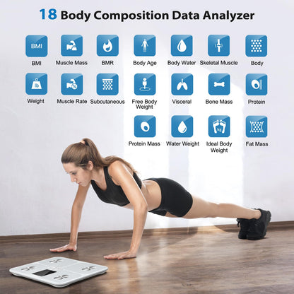 Smart Bathroom Scale for Body Weight and Fat, APP-Free Mode