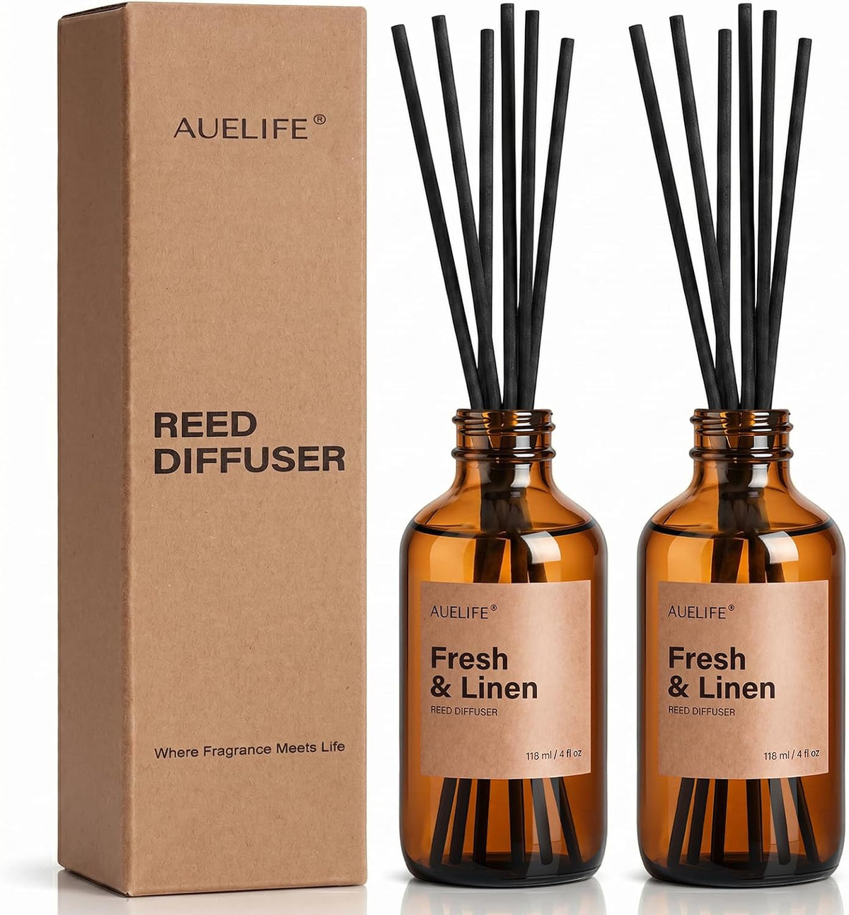 Reed Diffuser for Home, Coastal Citrus Scent Diffuser 2 Pack 8Fl Oz
