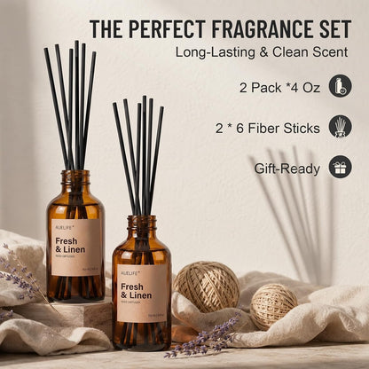 Reed Diffuser for Home, Coastal Citrus Scent Diffuser 2 Pack 8Fl Oz