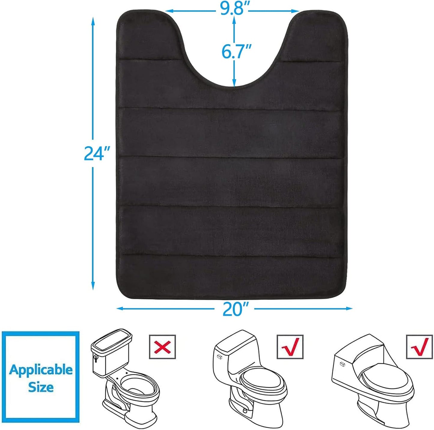 Memory Foam Bath Mat 24 x 16, Ultra Soft Absorbent Bathroom Rugs - Colors A