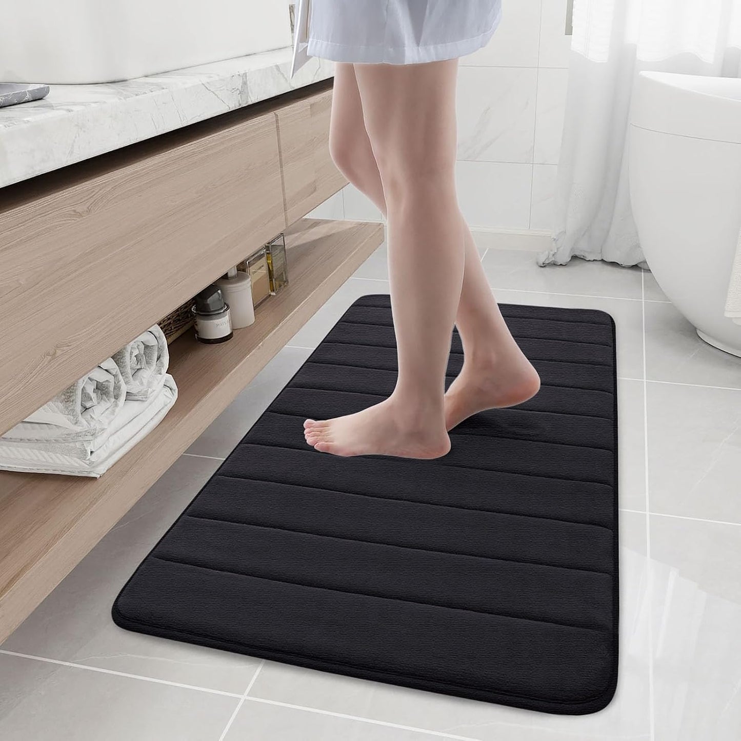 Memory Foam Bath Mat 24 x 16, Ultra Soft Absorbent Bathroom Rugs - Colors A