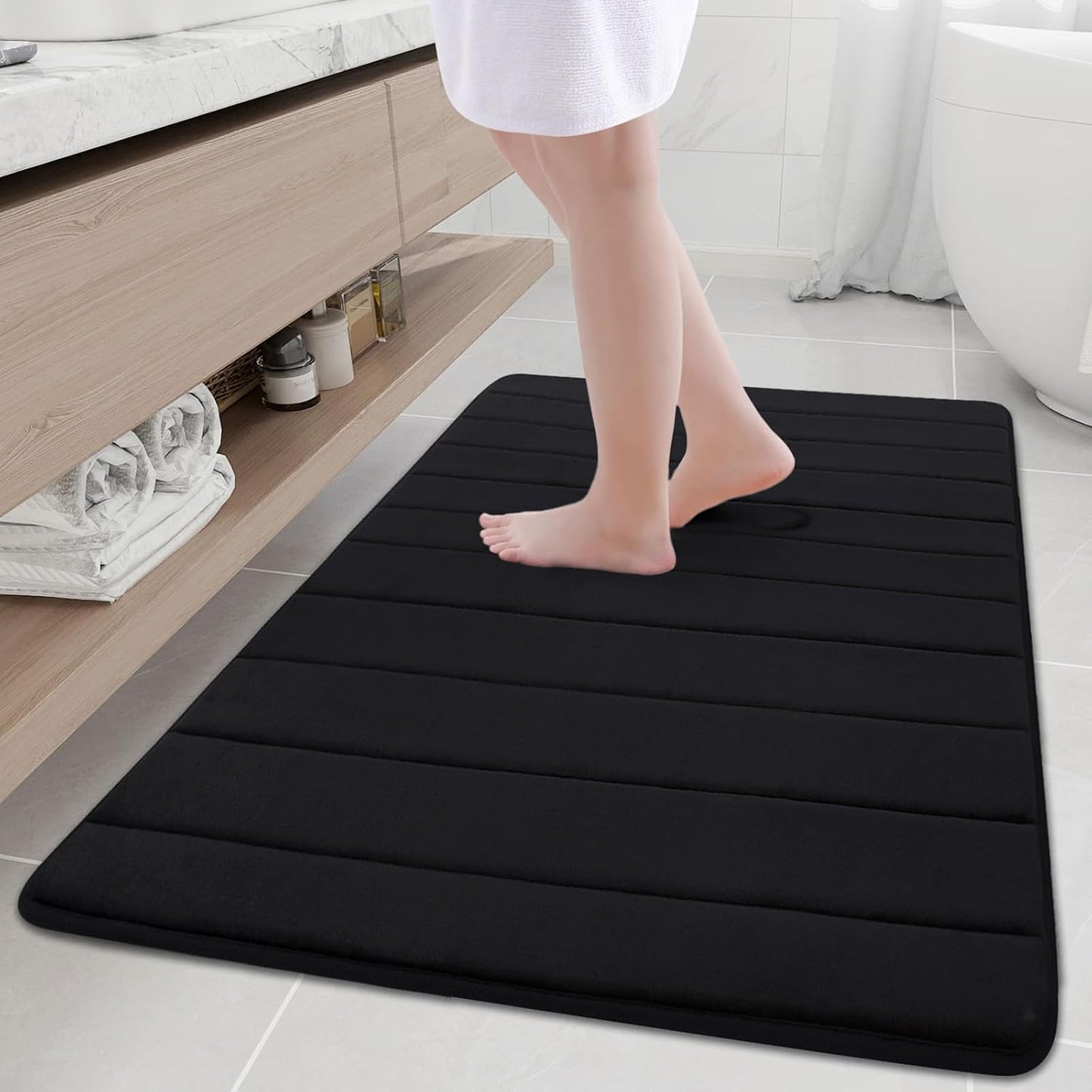 Memory Foam Bath Mat 24 x 16, Ultra Soft Absorbent Bathroom Rugs - Colors A