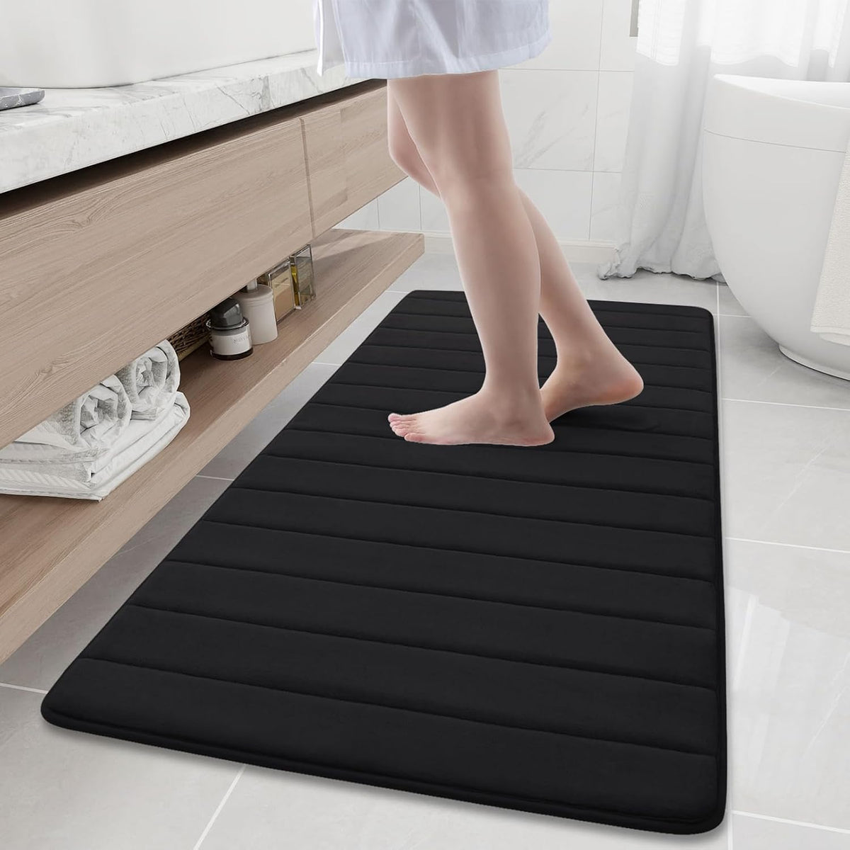 Memory Foam Bath Mat 24 x 16, Ultra Soft Absorbent Bathroom Rugs - Colors A