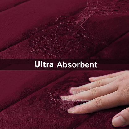 Memory Foam Bath Mat 24 x 16, Ultra Soft Absorbent Bathroom Rugs - Colors A