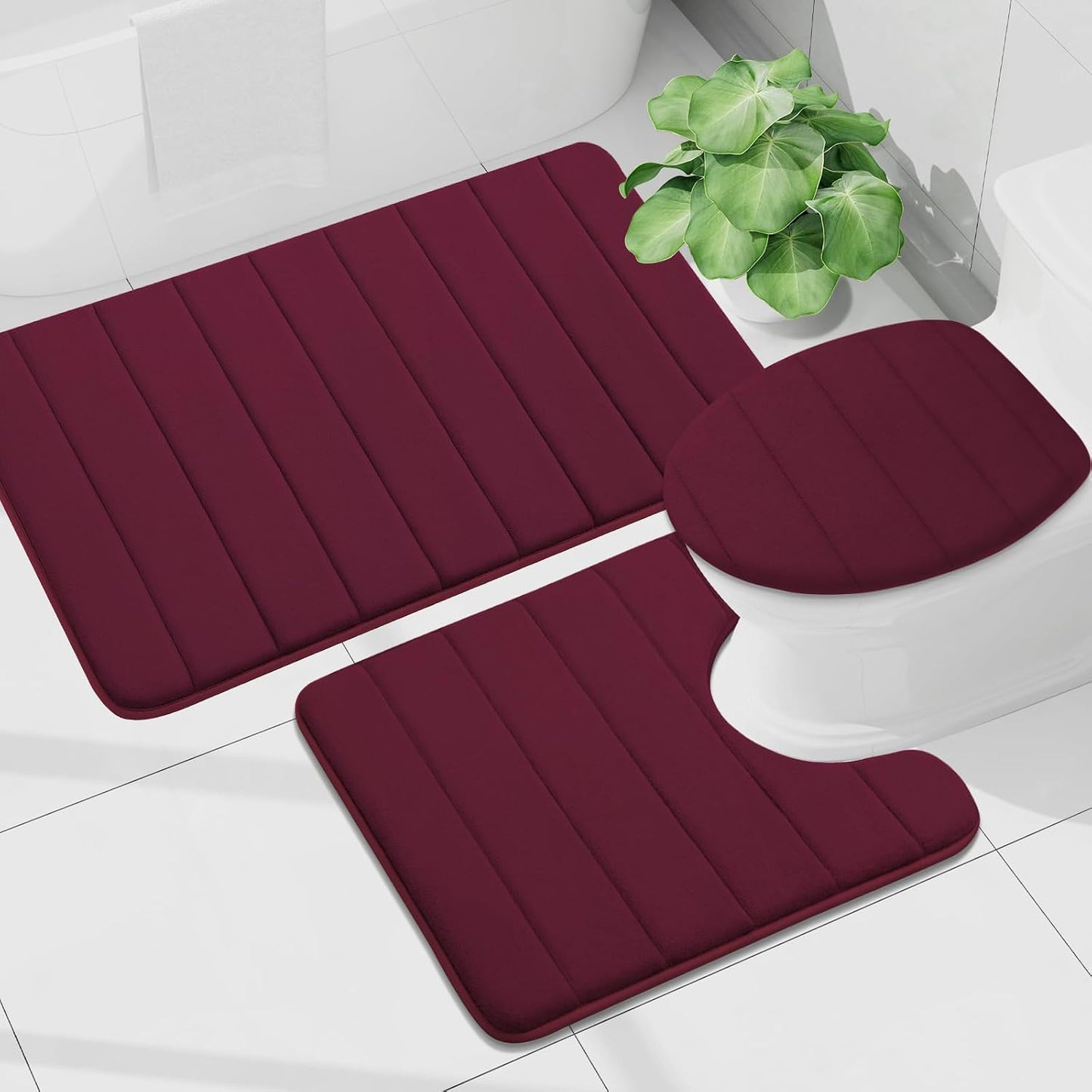 Memory Foam Bath Mat 24 x 16, Ultra Soft Absorbent Bathroom Rugs - Colors A